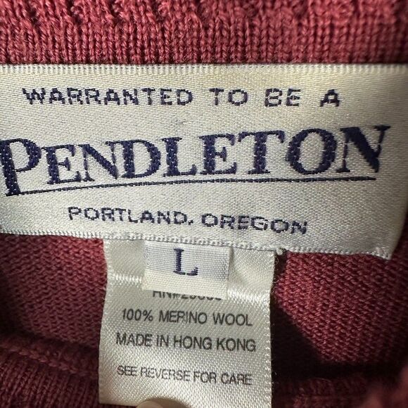 Pendleton Merino wool Turtleneck Sweater Womens Large Burgundy - Picture 3 of 6